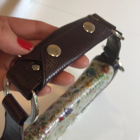 ALDO snake pattern grey purple flowers sm hand bag - Picture 4 of 6